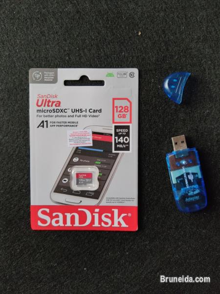 Picture of 128GB Authentic San Disk MicroSD and USB Adapter