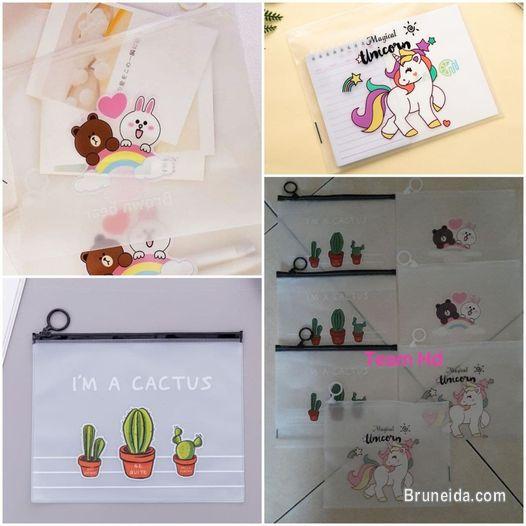 A5 Size Cartoon Auto Seal Bag Pencil Case Mask Storage - image 1