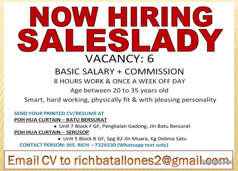 NOW HIRING SALESLADIES - image 1