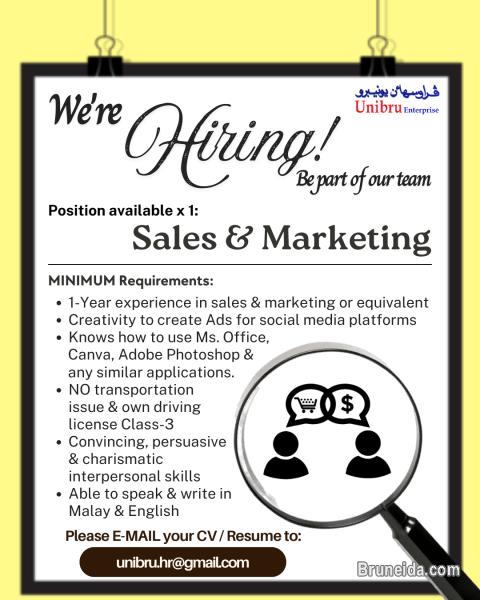 Vacancy: SALES & MARKETING - image 1