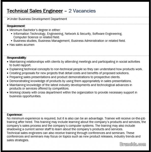 Picture of Technical Sales Engineer (Trainee) - 2 positions
