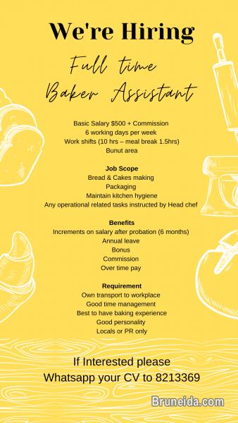 Hiring Baker Assistant - image 1