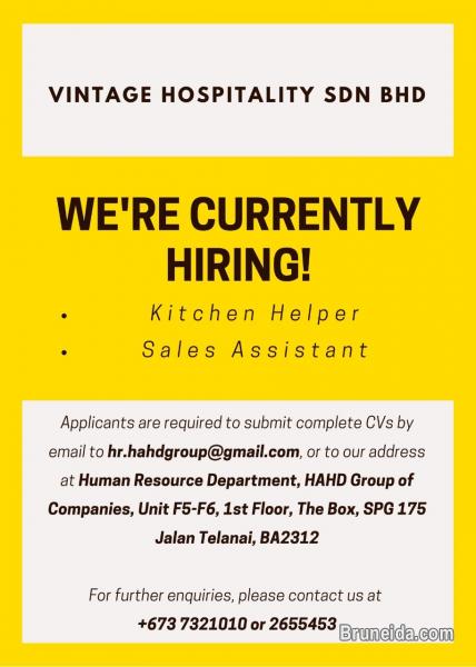 URGENT HIRING for Kitchen Helper / Sales Assistant - image 1
