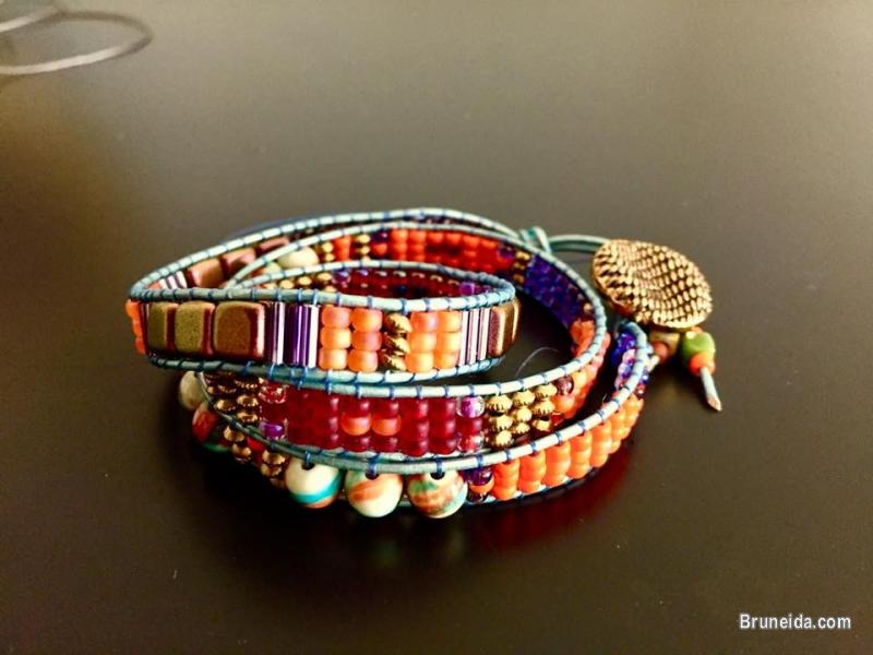 Leather wrap bead bracelet - image 1