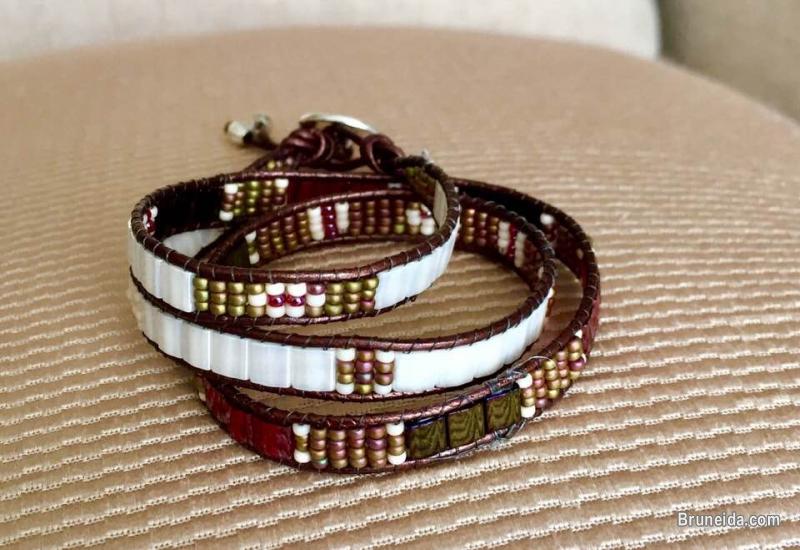 Leather wrap bead bracelet - image 4