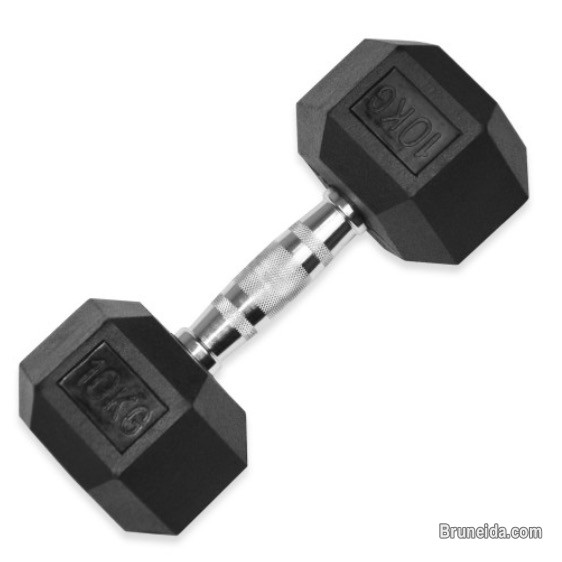 Rubber Hex Dumbbells 8kg & 10kg - image 2