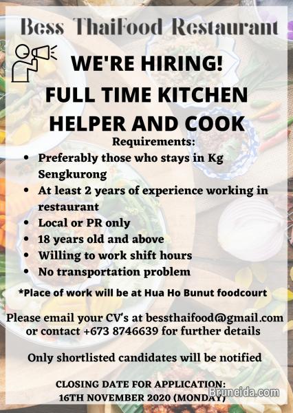 Pictures of LOOKING FOR KITCHEN HELPER AND COOK