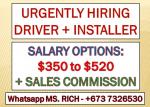 WE ARE LOOKING FOR DRIVER + INSTALLER