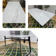 Dining Table White Marble Top Gloss
