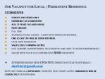 JOB VACANCY FOR STOREKEEPER