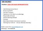 Used Cars Sales Representatives