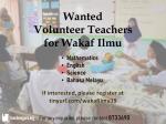 Guru Sukarelawan (Wakaf Ilmu)
