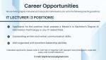Vacancy - IT Lecturer