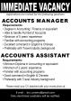 Accounts Manager and Assistant