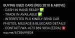 BUYING USED CARS (REG 2010 & ABOVE)