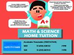 Math & Science Home Tuition