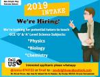 Tuition Tutors Job Vacancies for Intake 2019
