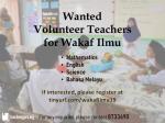 Volunteer Community Teacher