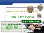 HUMAN RESOURCES TRAINING: HR FOR THE NON - HR
