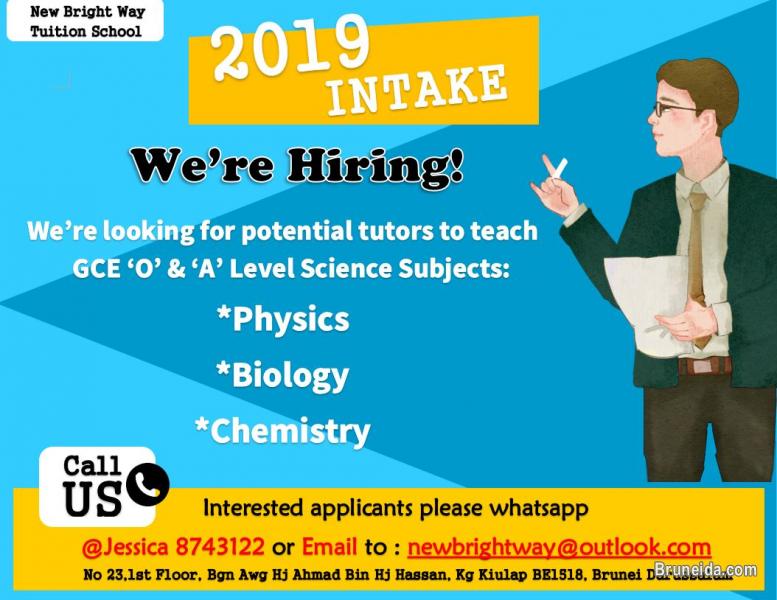 Tuition Tutors Job Vacancies for Intake 2019 - image 1