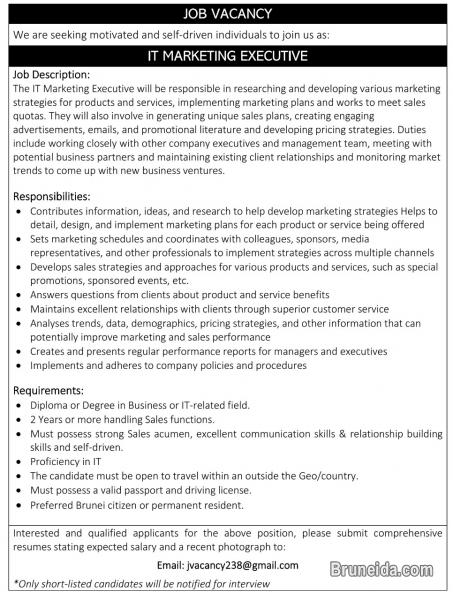 Picture of JOB VACANCY - IT MARKETING EXECUTIVE