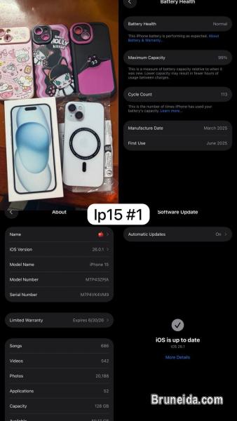 2 IPHONEs 15 128GB BLUE - image 1