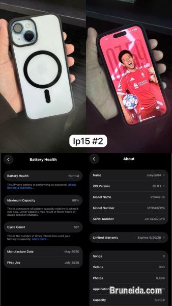 2 IPHONEs 15 128GB BLUE - image 2